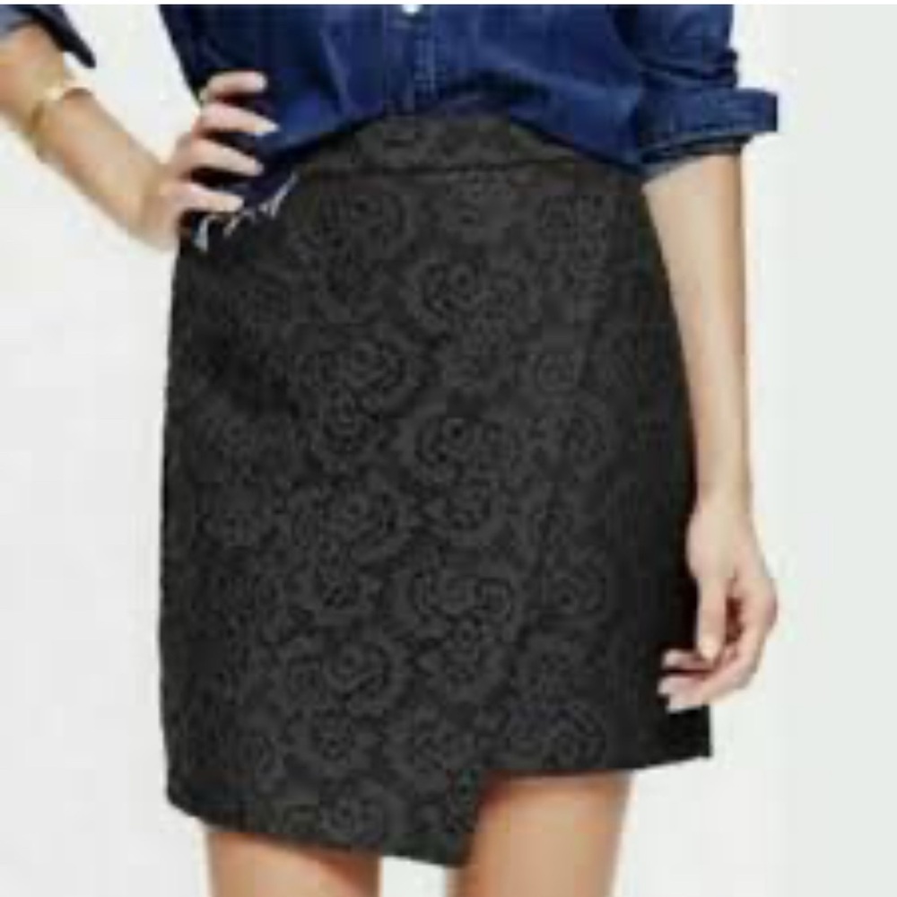 Madewell, black lace, asymmetrical skirt size 10